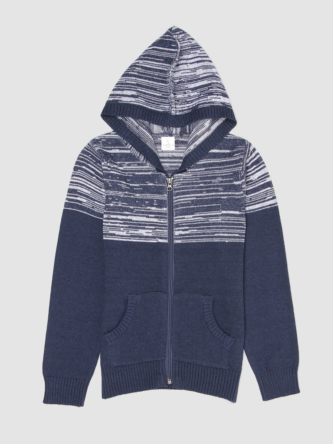 

PORTOBELLO Boys Navy Blue & Grey Cardigan