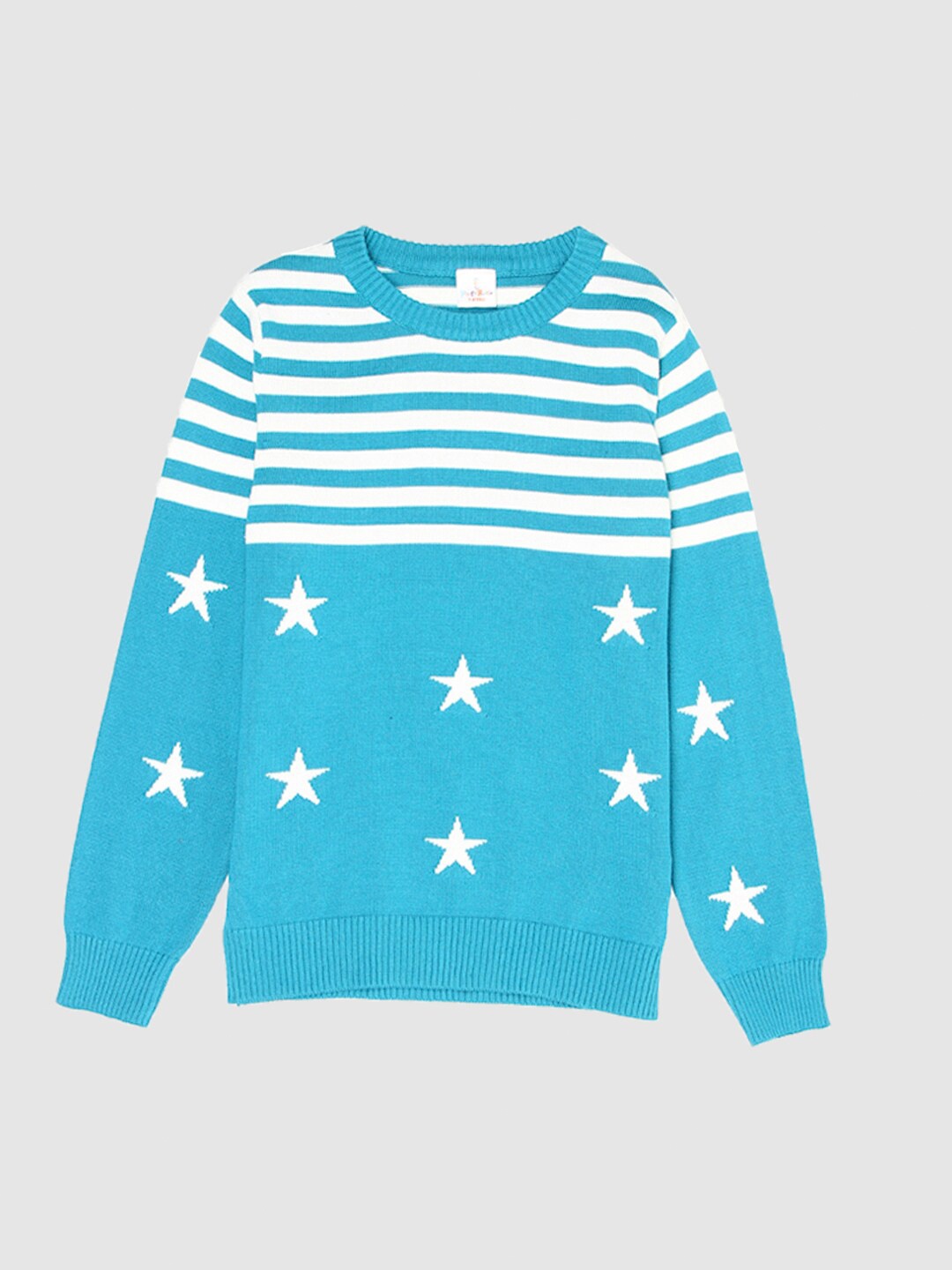 

PORTOBELLO Girls Blue & White Striped Pullover