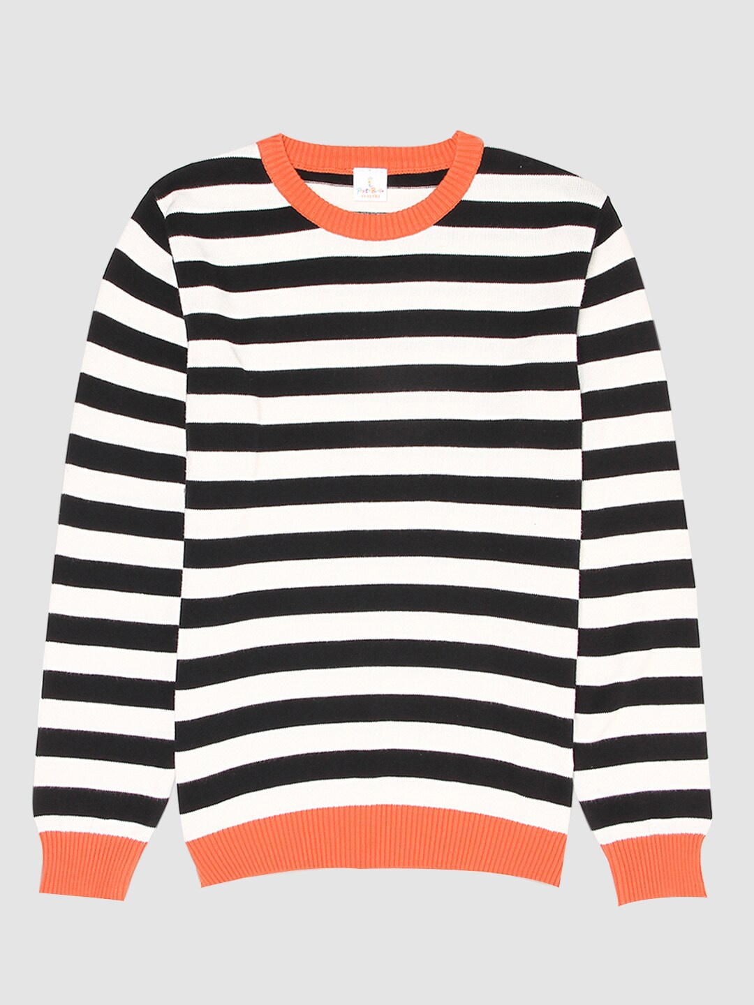 

PORTOBELLO Boys Rust & White Striped Pullover