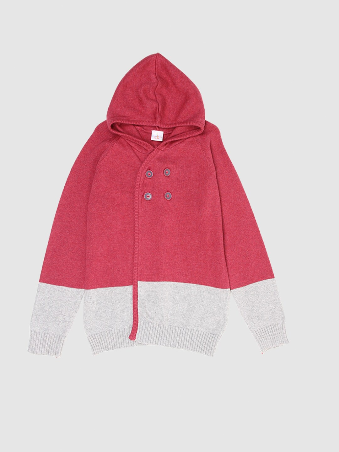 

PORTOBELLO Girls Pink & Grey Colourblocked Cardigan