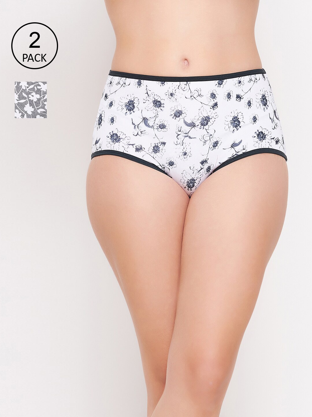 

Clovia Women Pack of 2 Printed Cotton Hipster Briefs, Blue