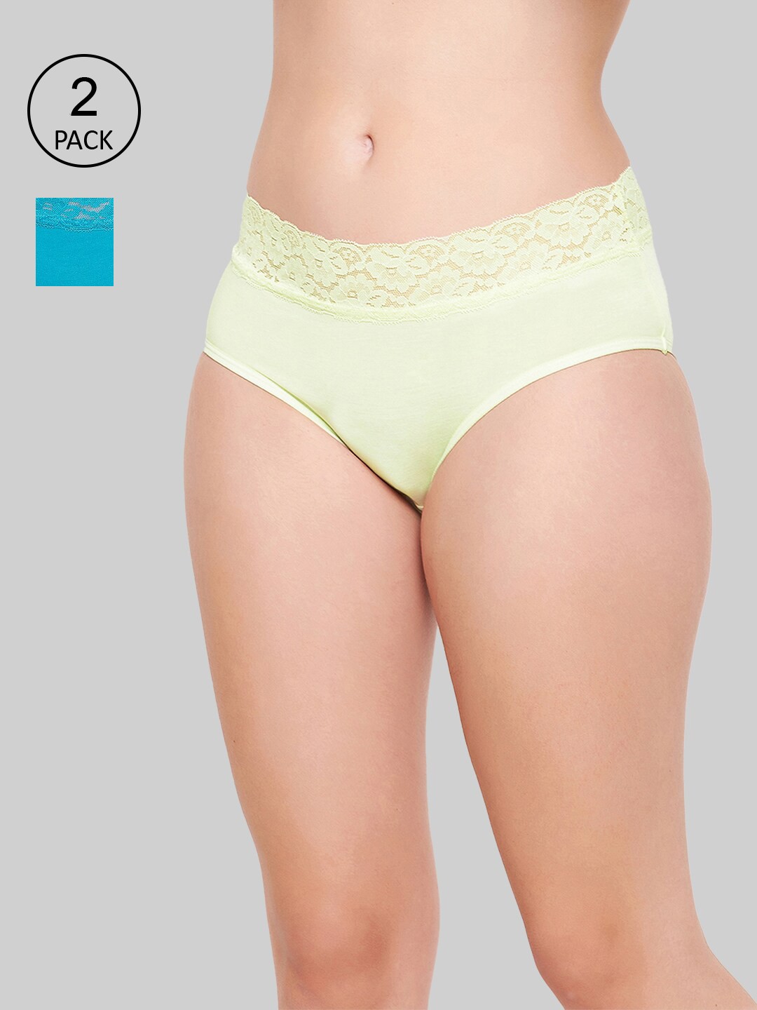

Clovia Women Pack of 2 Solid Hipster Briefs, Blue
