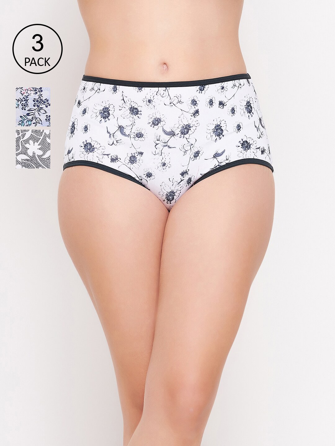 

Clovia Women Pack Of 3 Printed Hipster Briefs, Multi