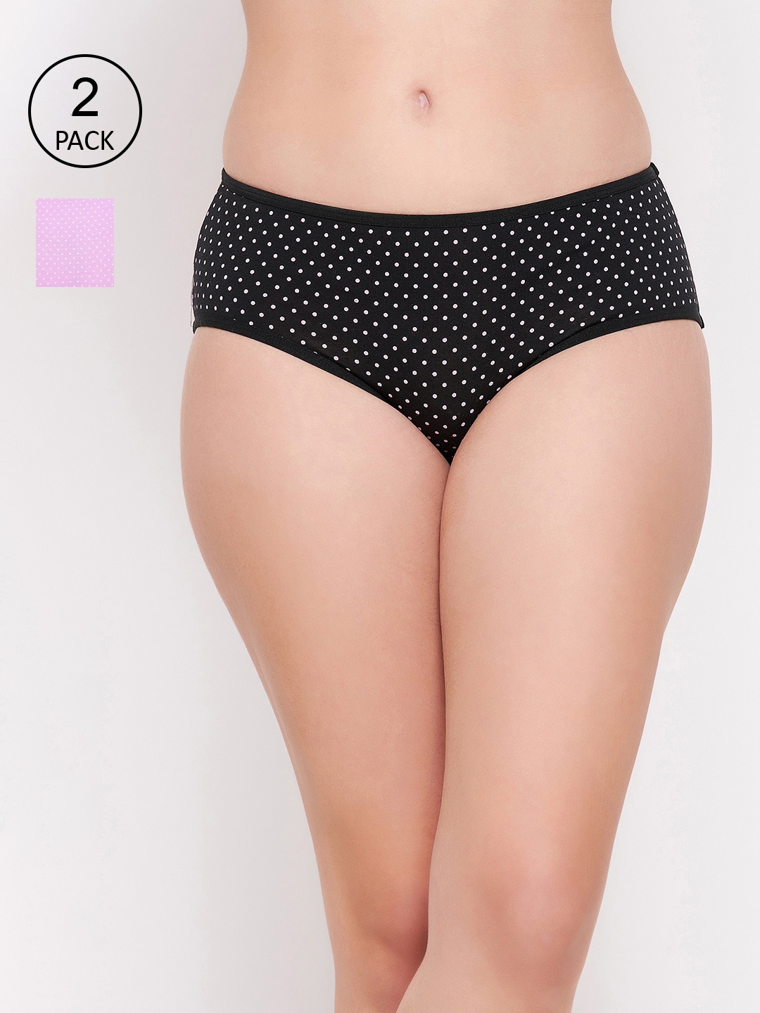 

Clovia Women Pack Of 2 Printed Cotton Hipster Briefs, Multi