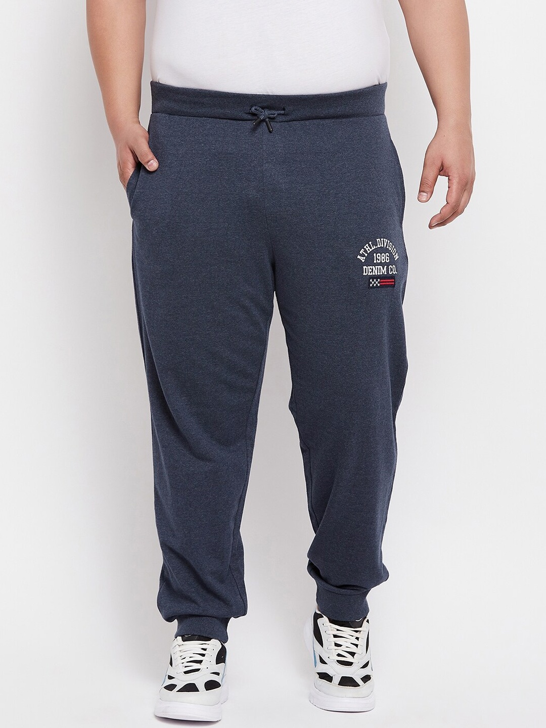 

AUSTIVO Men Navy Blue Solid Cotton Joggers
