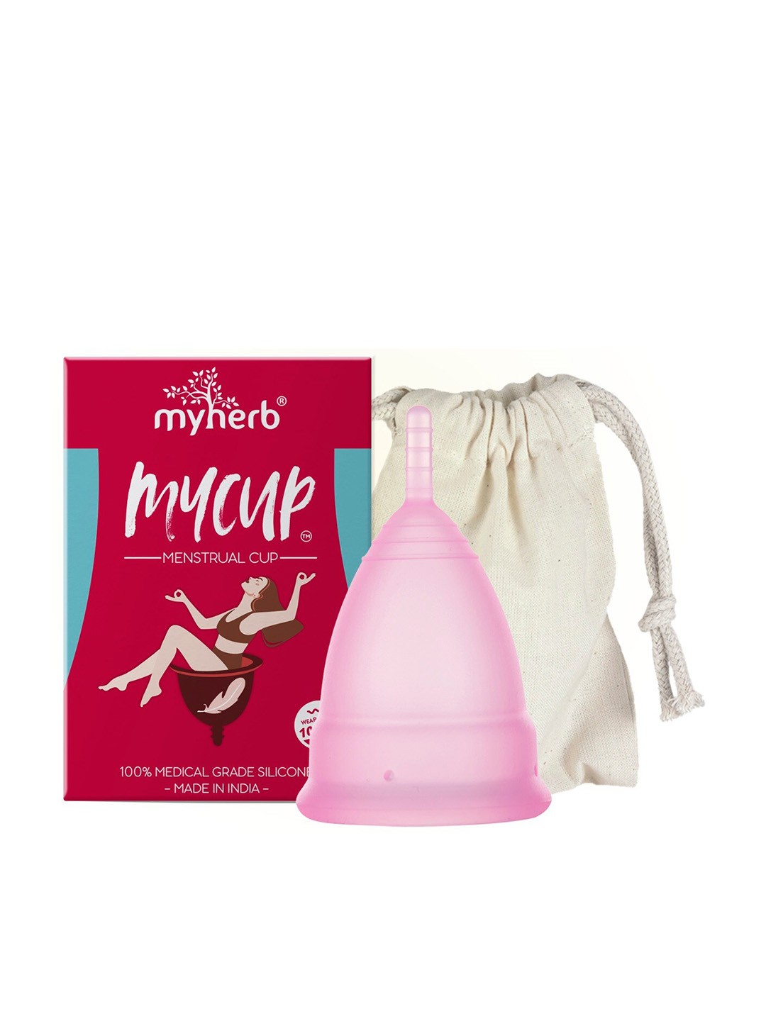 

MYHERB 100% Medical Grade Silicone Reusable My Cup Menstrual Cup - Small, Pink