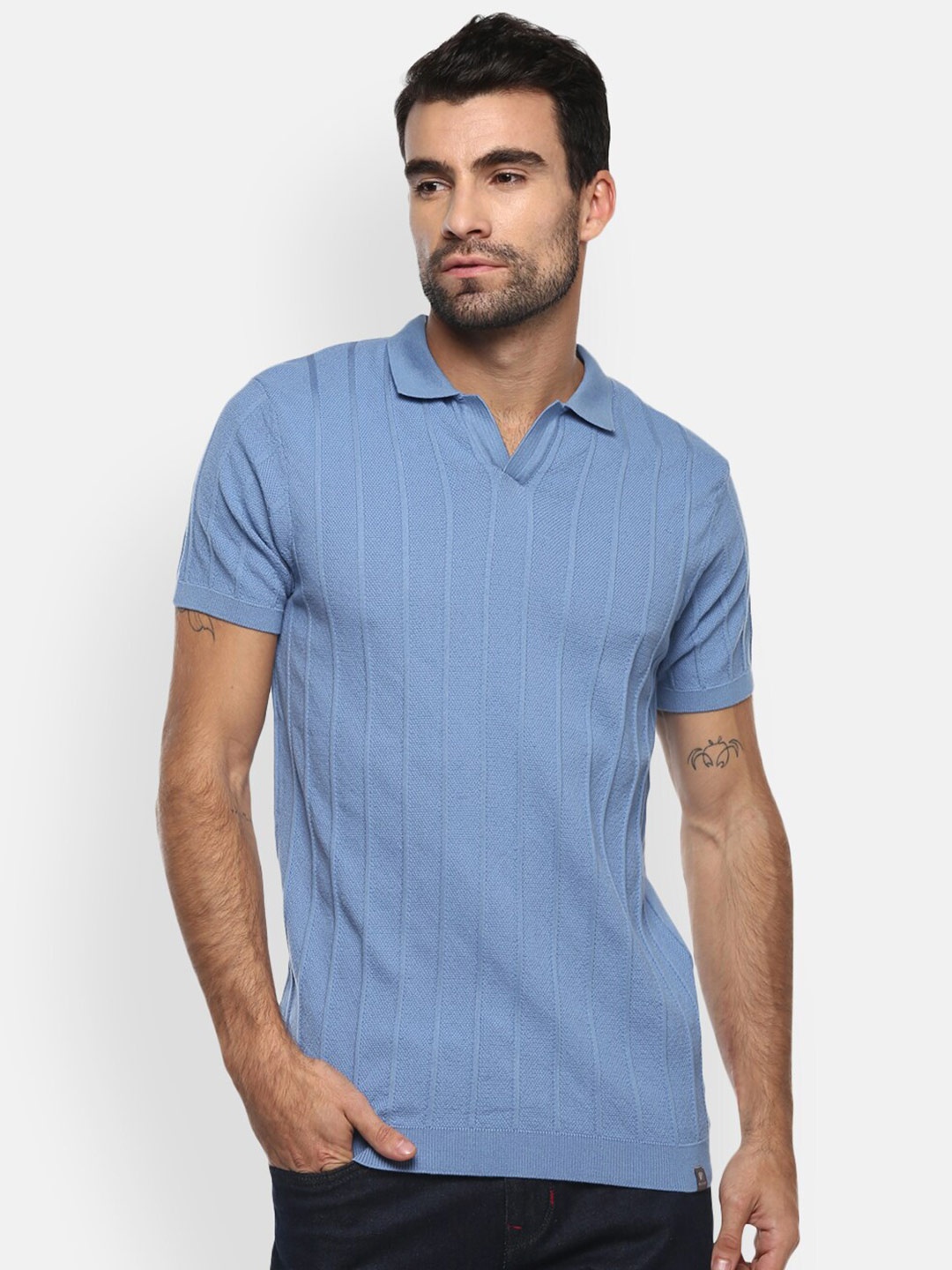 

Red Chief Men Blue Polo Collar T-shirt