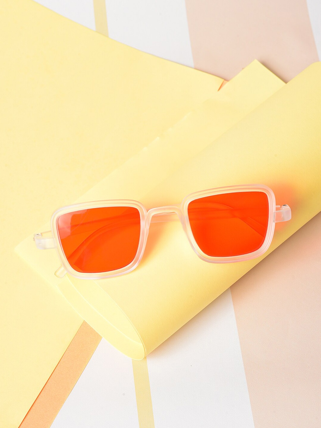 

HAUTE SAUCE by Campus Sutra Unisex Orange Lens & White Wayfarer Sunglasses with UV Protected Lens