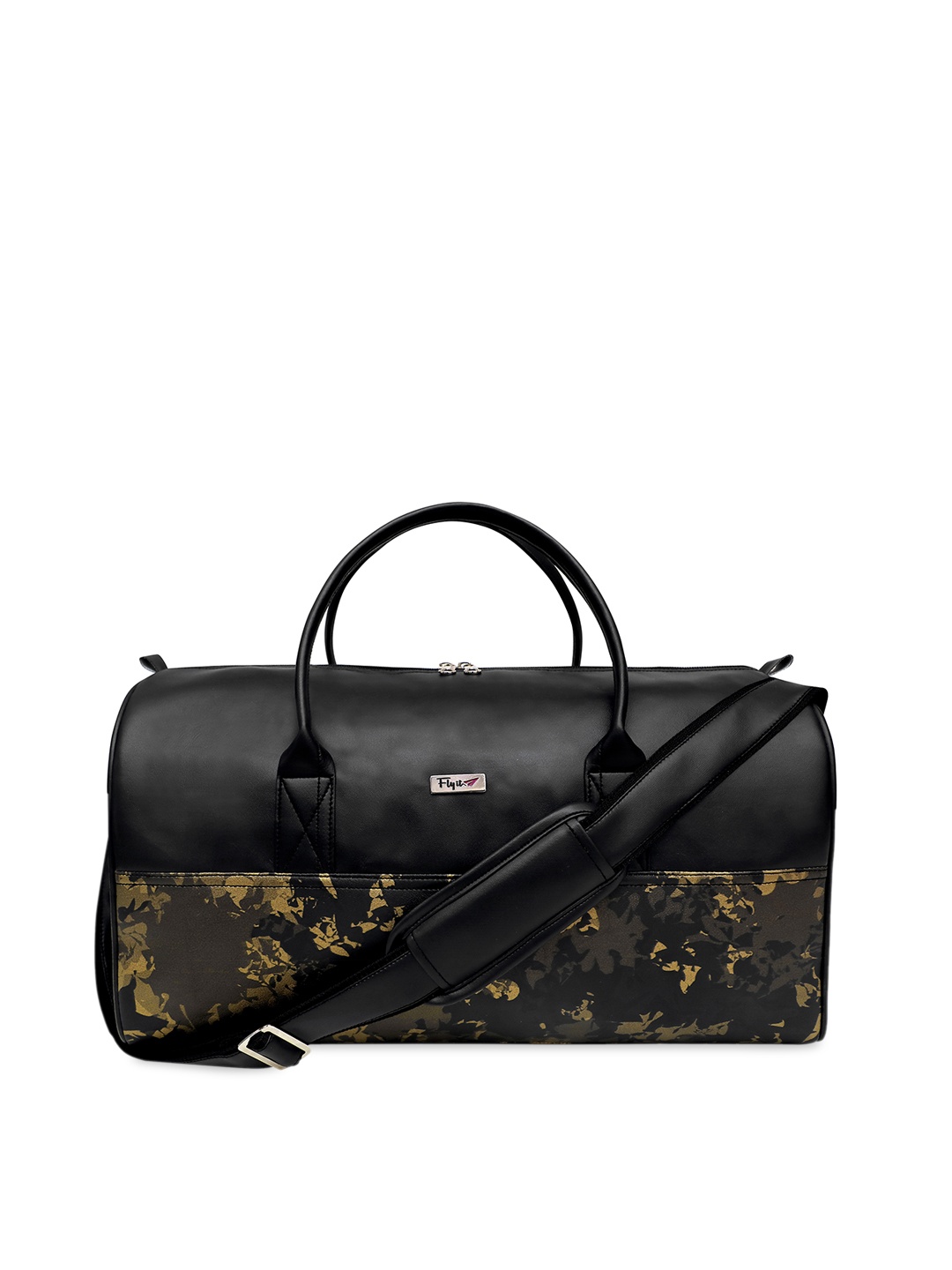 

Zombom Black Printed Medium Duffel Bag