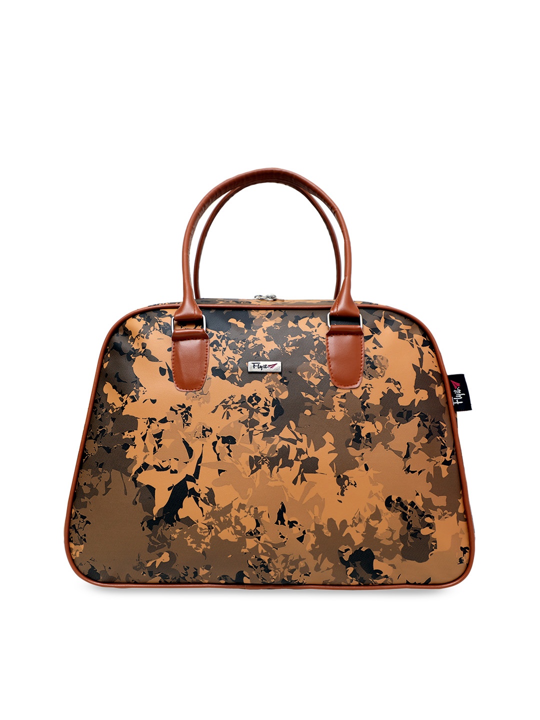 

Zombom Brown & Black Printed Duffel Bag