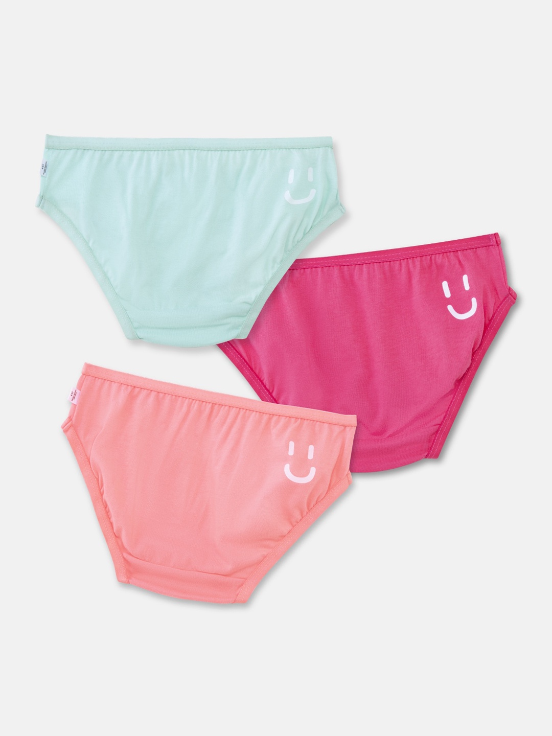 

You Got Plan B Girls Pack Of 3 Solid Pure Cotton Basic Briefs, Pink