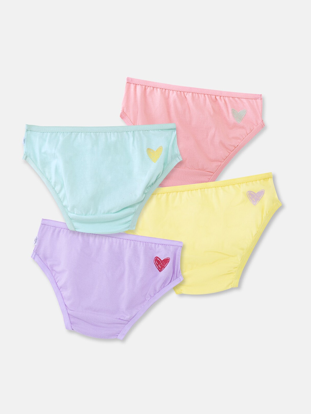 

You Got Plan B Girls Pack Of 4 Solid Pure Cotton Basic Briefs, Pink
