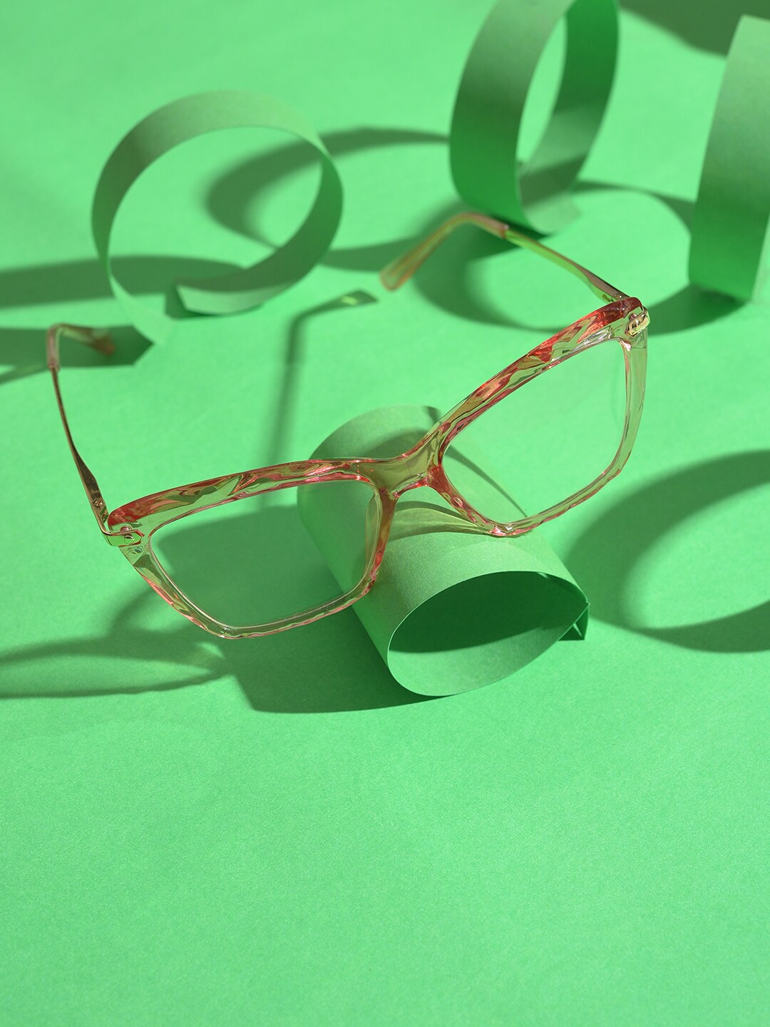 

HAUTE SAUCE by Campus Sutra Women Clear Lens & Pink Butterfly Sunglasses with UV Protected Lens, Transparent
