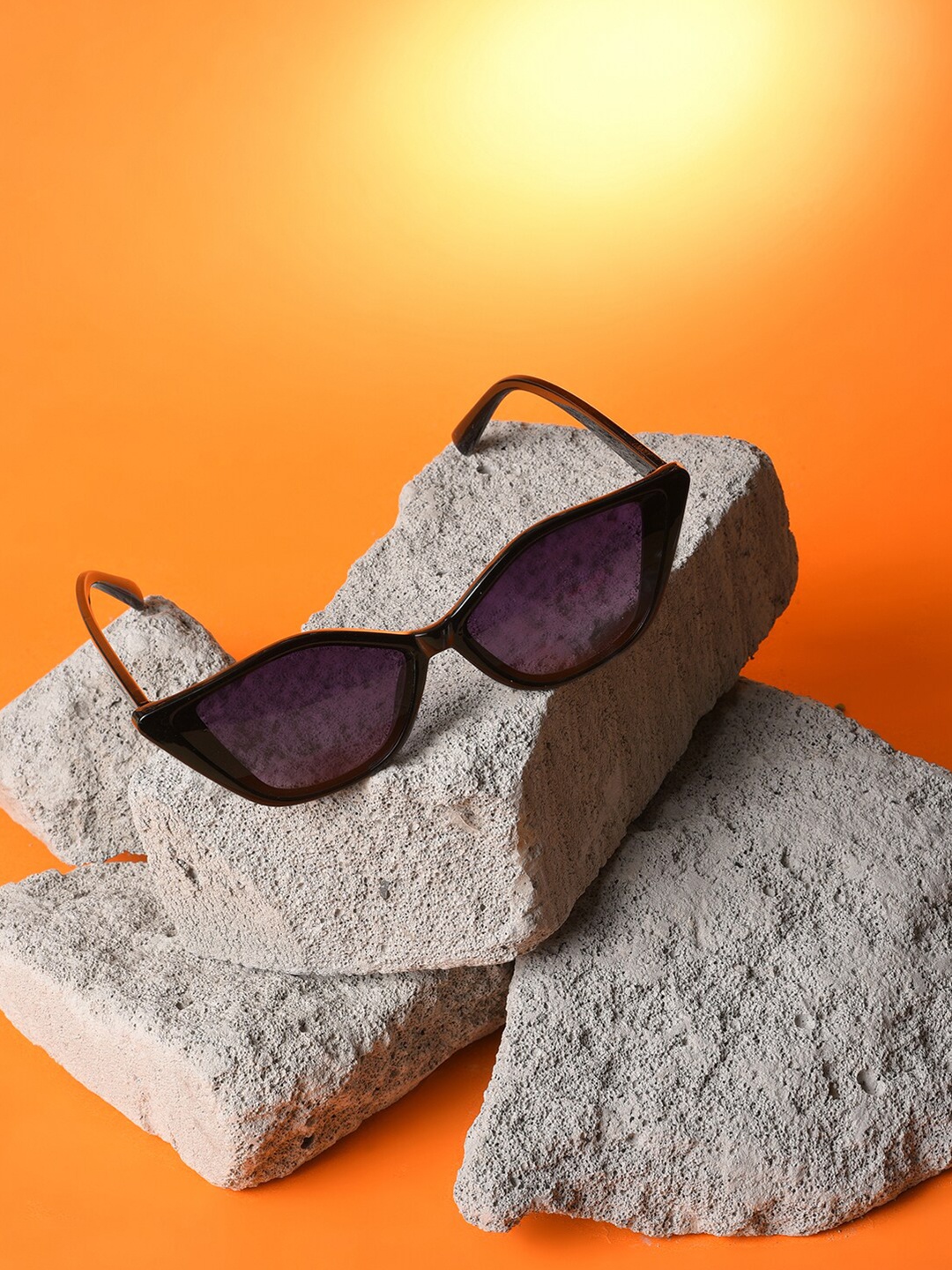 

HAUTE SAUCE by Campus Sutra Women Black Lens & Black Cateye Sunglasses with UV Protected Lens