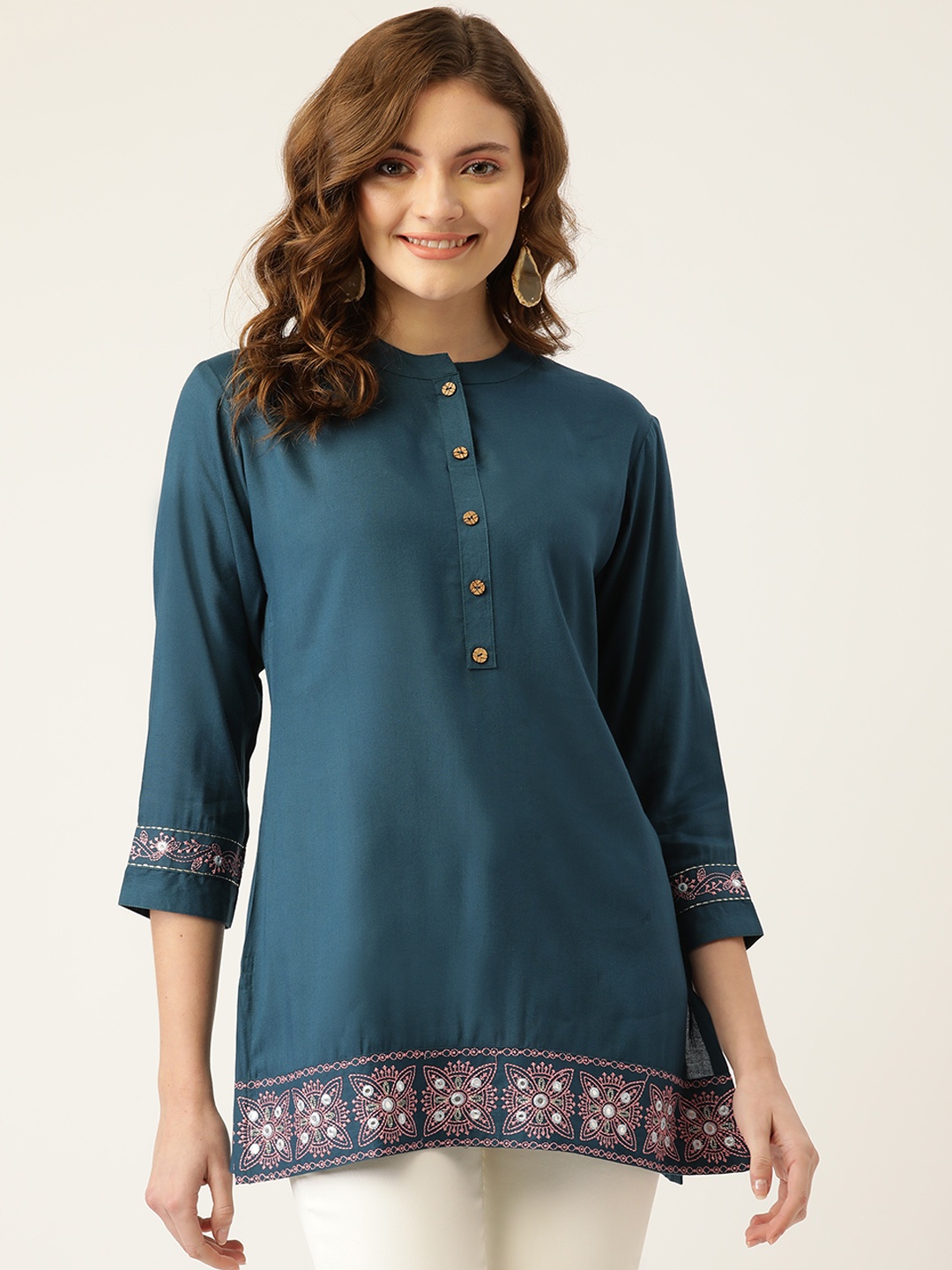 

MissKurti Teal Thread Work Kurti