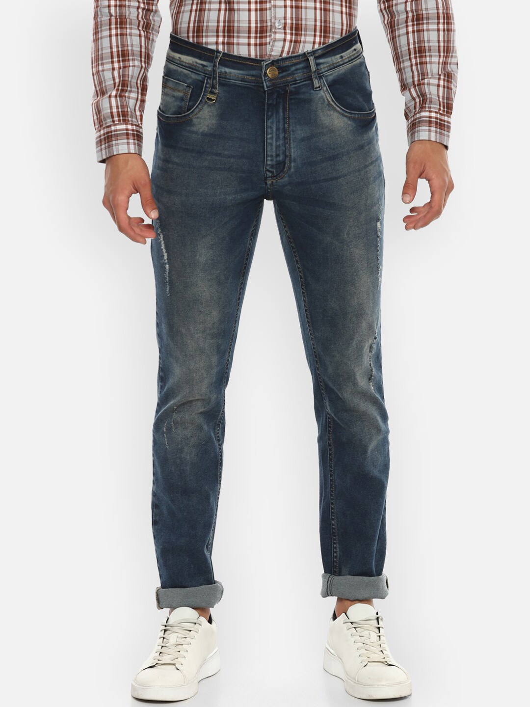 

Red Chief Men Blue Mildly Distressed Heavy Fade Stretchable Jeans