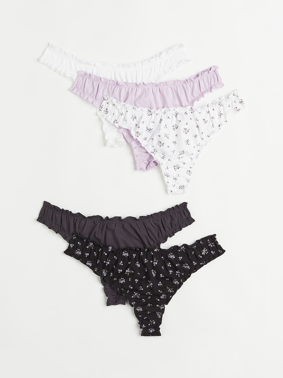 

H&M Women 5-Pack Cotton Thong Briefs, Black
