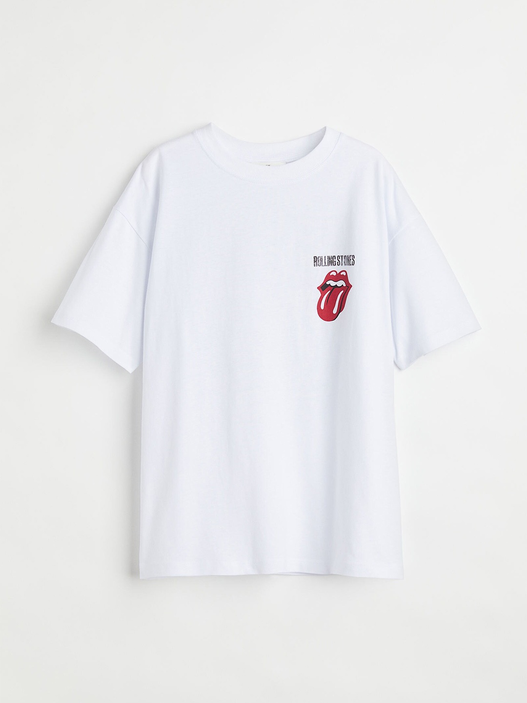 

H&M Women White Oversized Printed T-Shirt