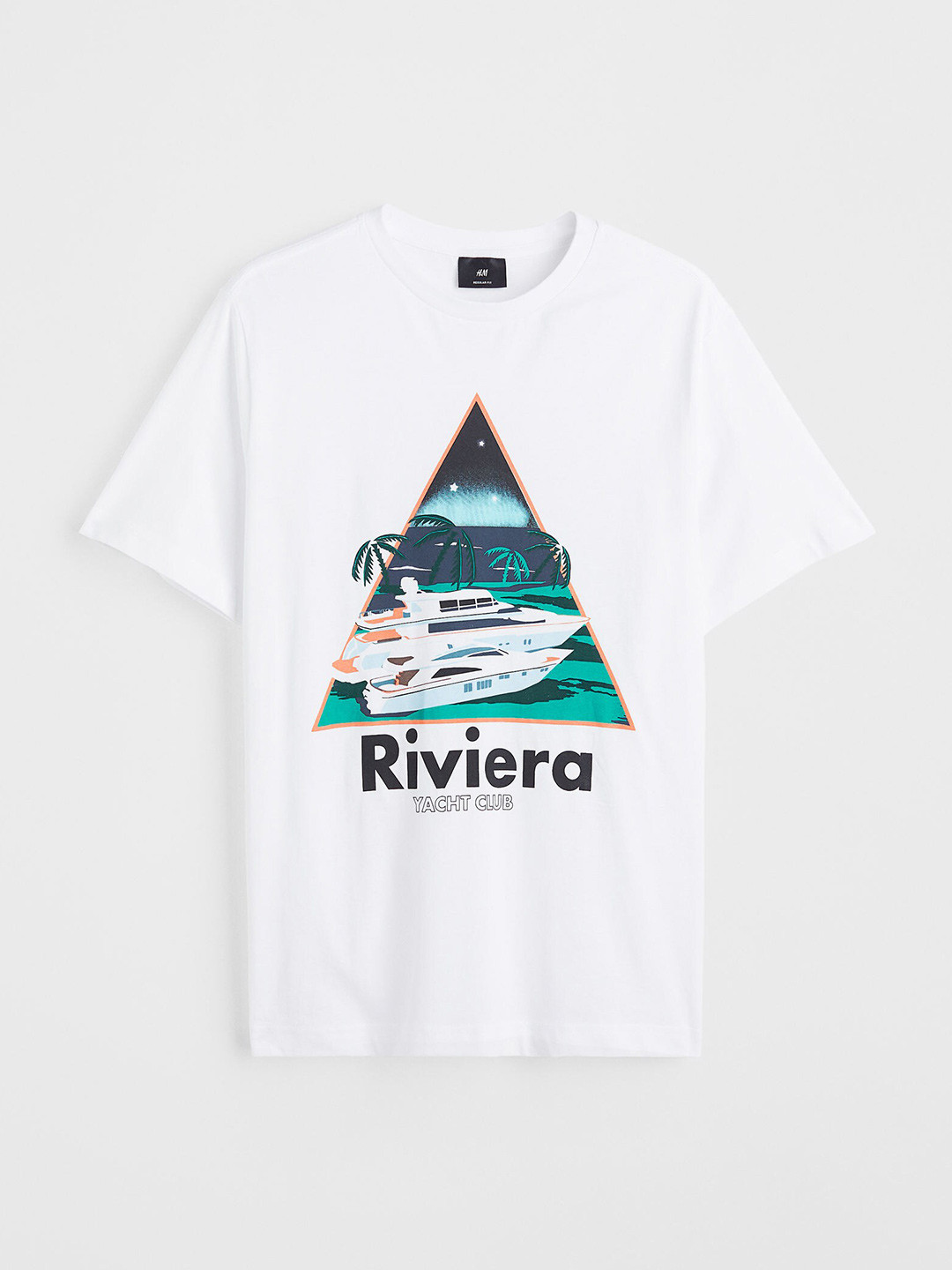 

H&M Men White Printed T-shirt
