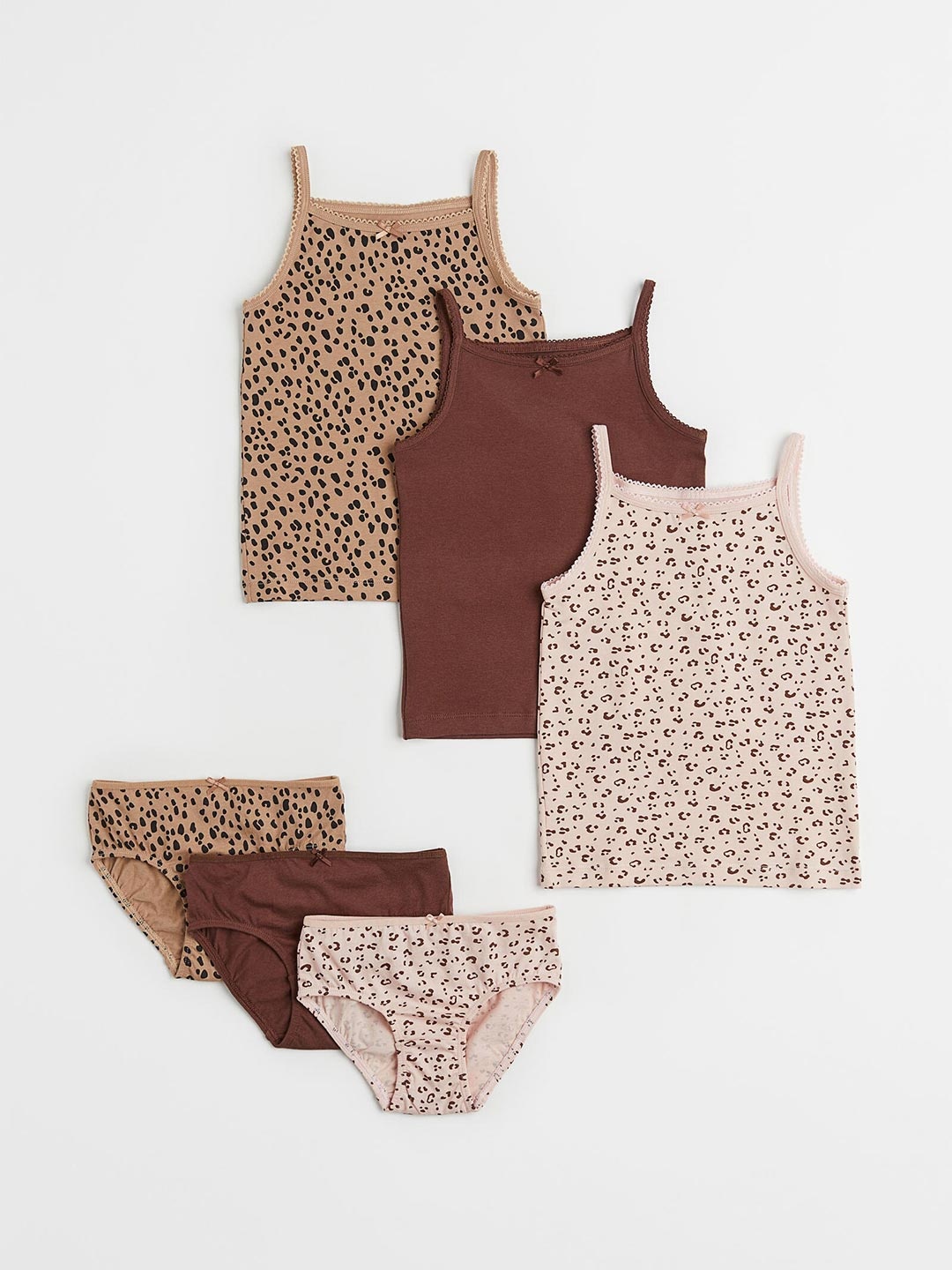 

H&M Girls 6-piece Cotton Set, Beige