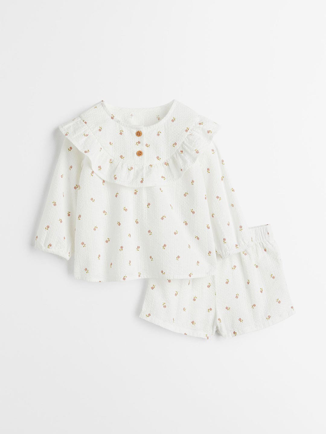 

H&M Girls Multicolored Printed 2-Piece Cotton Set, White