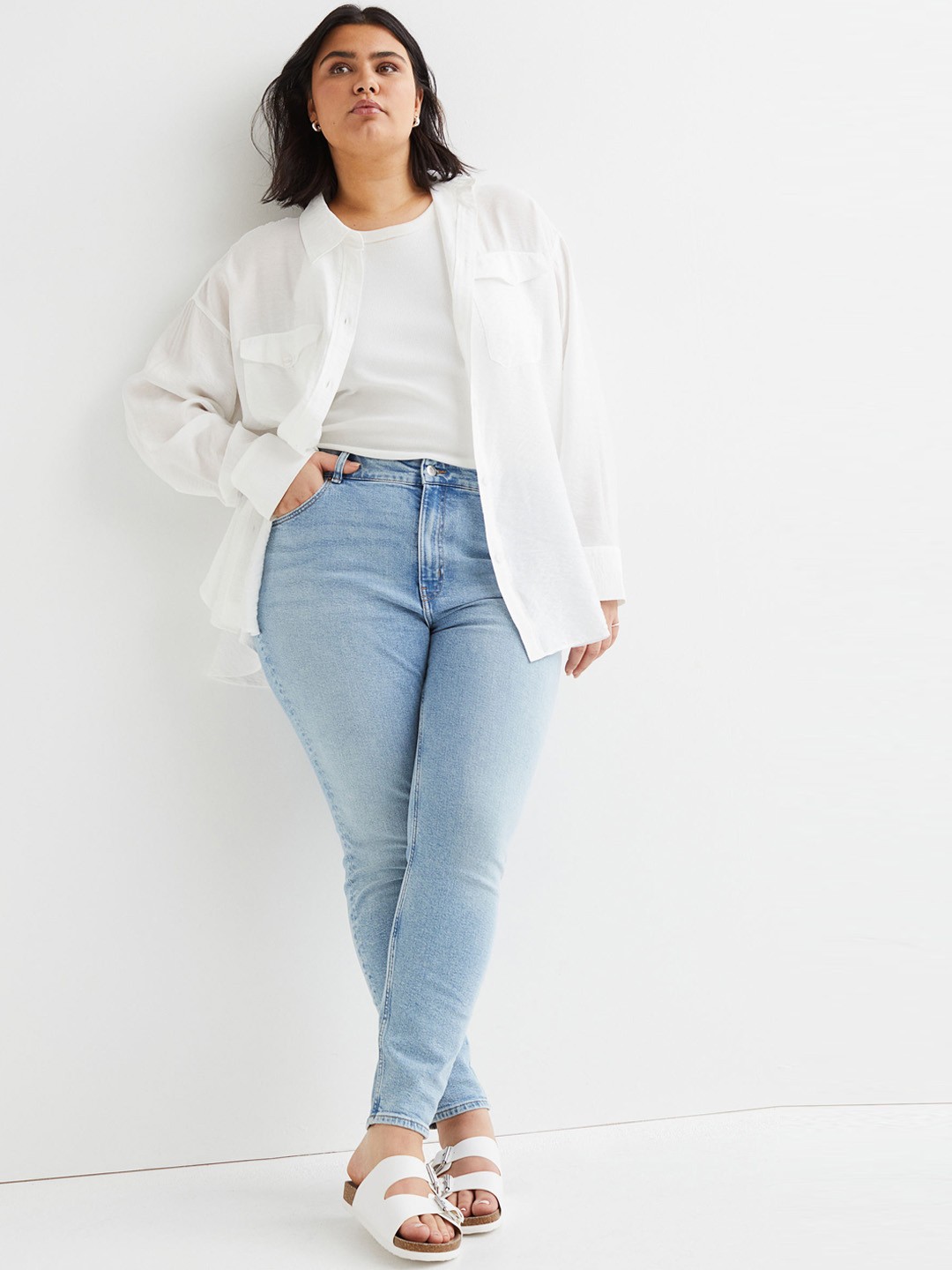 

H&M+ Women Blue Skinny High Jeans