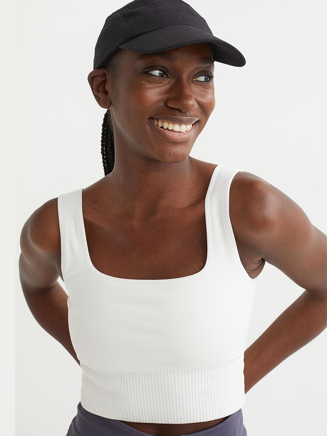 

H&M White Seamless Sports Bralette