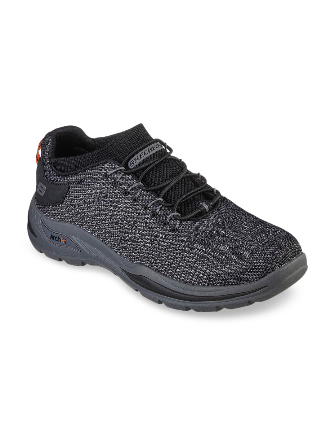 

Skechers Men Black Woven Design Trekking Shoes