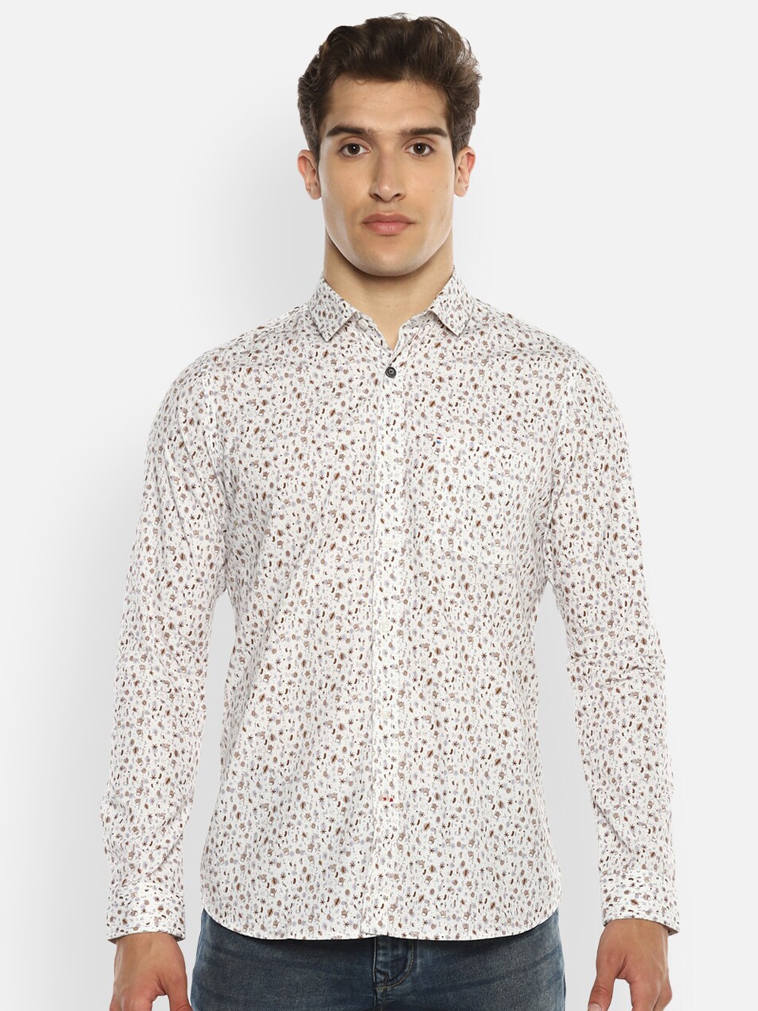 

Red Chief Men Maroon Slim Fit Floral Printed Casual Shirt