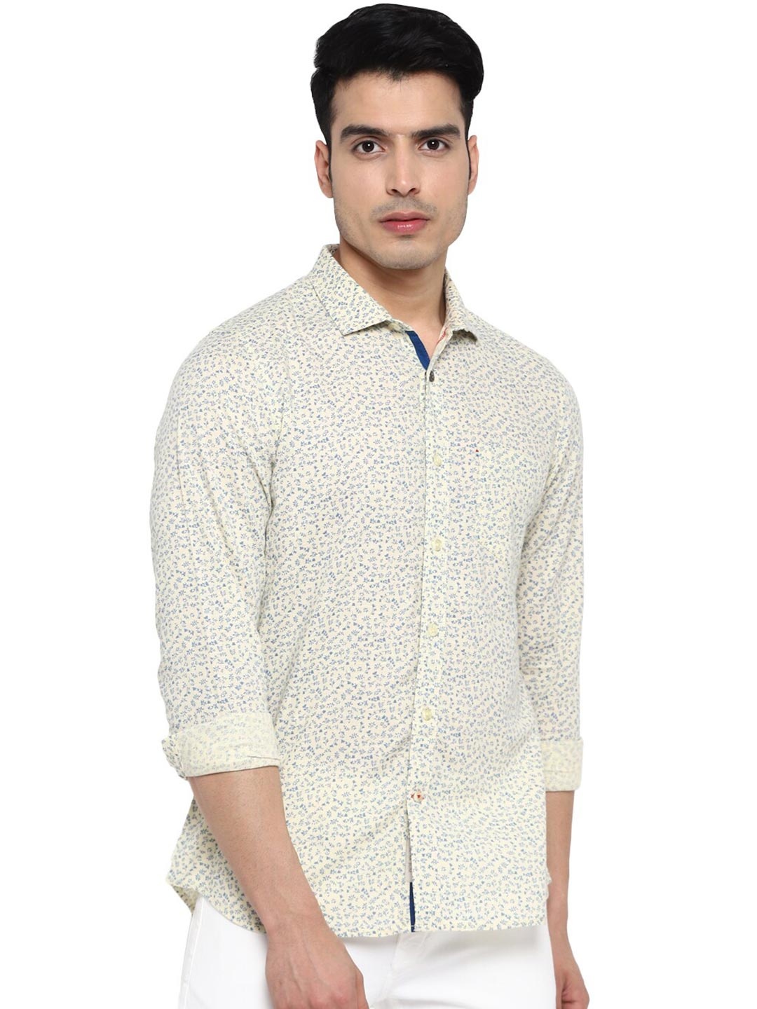 

Red Chief Men Navy Blue Slim Fit Printed Casual Shirt