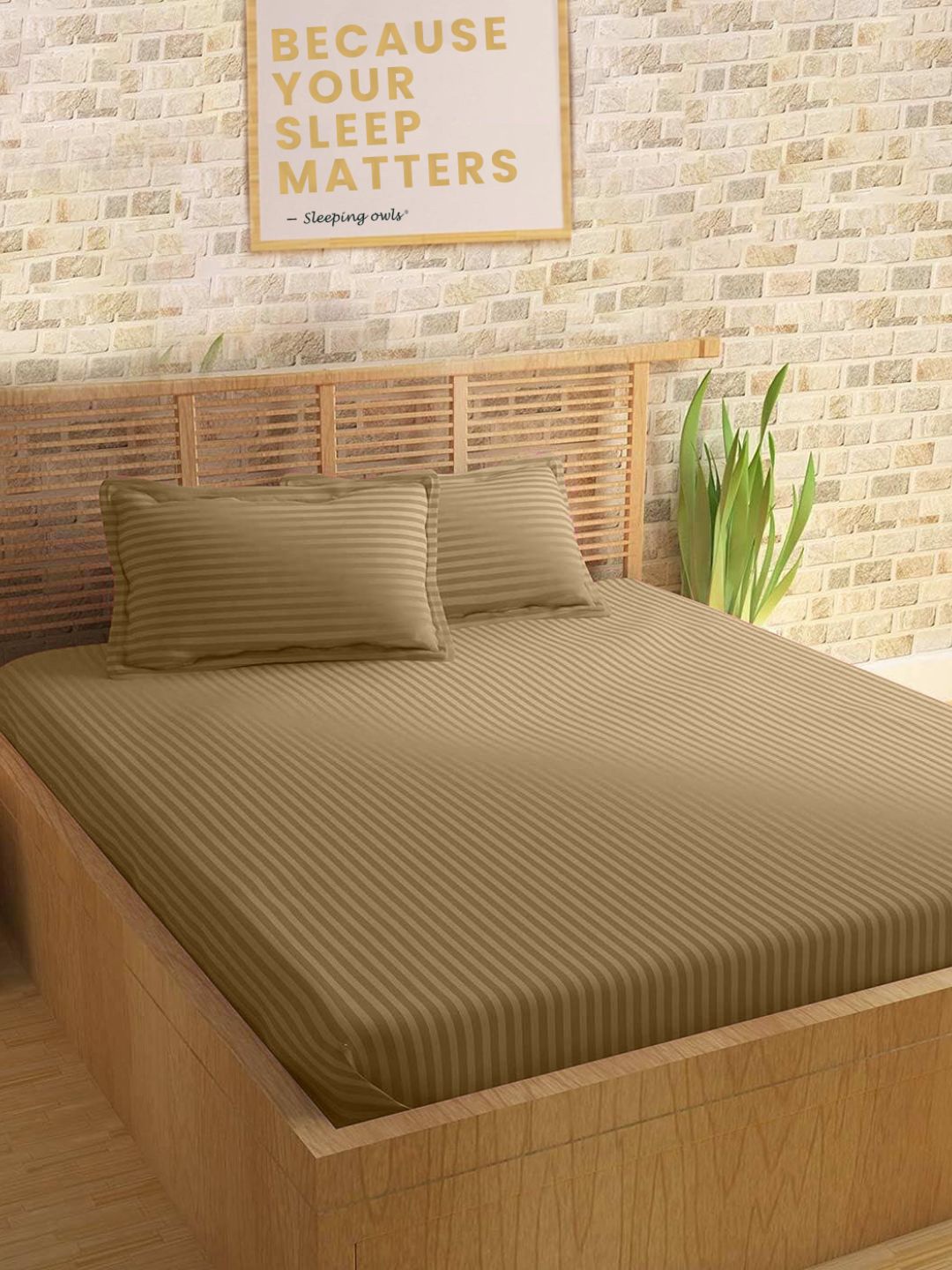 

Sleeping Owls- because your sleep matters Unisex Taupe Bedsheets