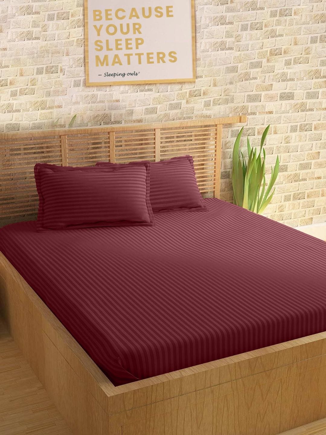 

Sleeping Owls- because your sleep matters Unisex Burgundy Bedsheets