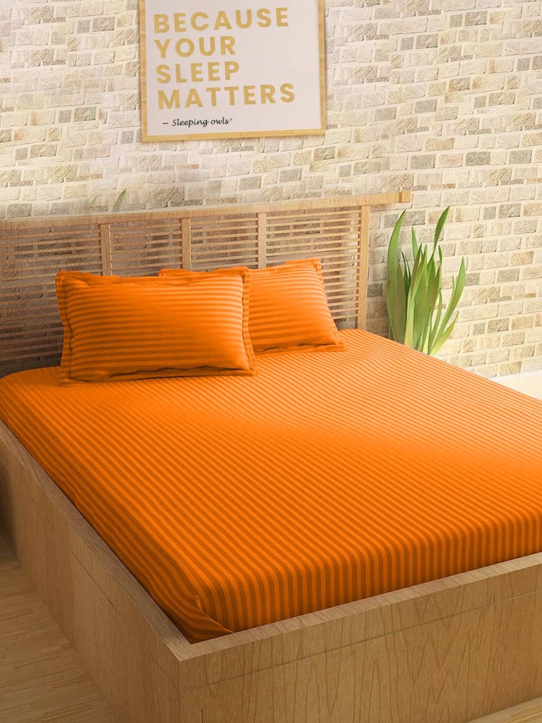 

Sleeping Owls- because your sleep matters Unisex Orange Bedsheets