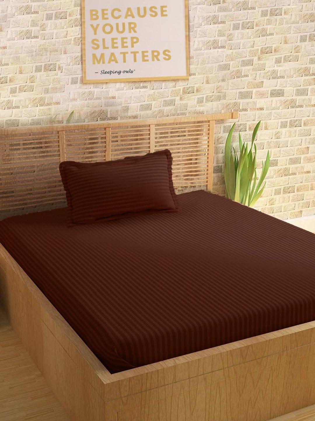 

Sleeping Owls- because your sleep matters Unisex Coffee Brown Bedsheets
