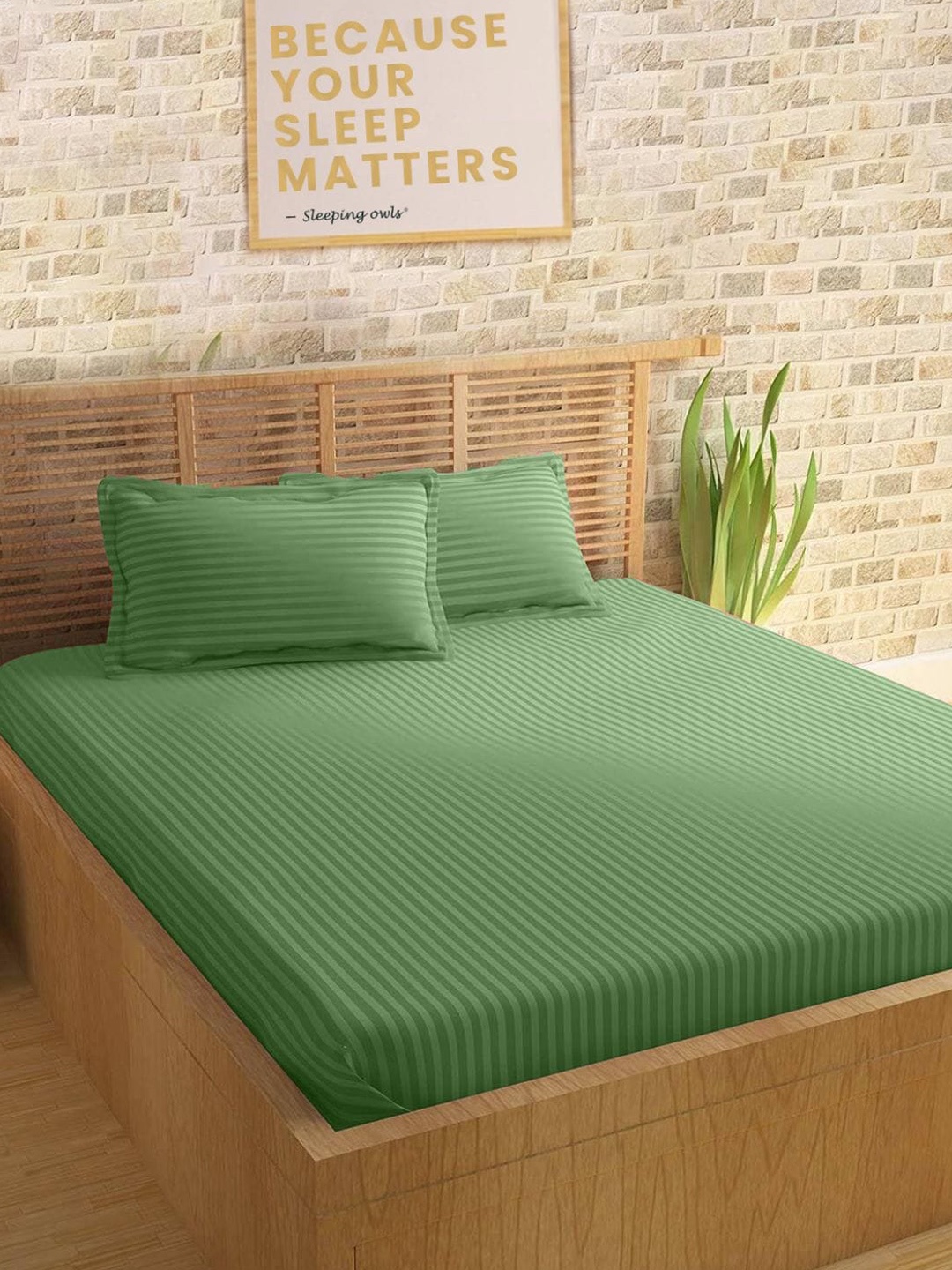 

Sleeping Owls- because your sleep matters Unisex Green Bedsheets