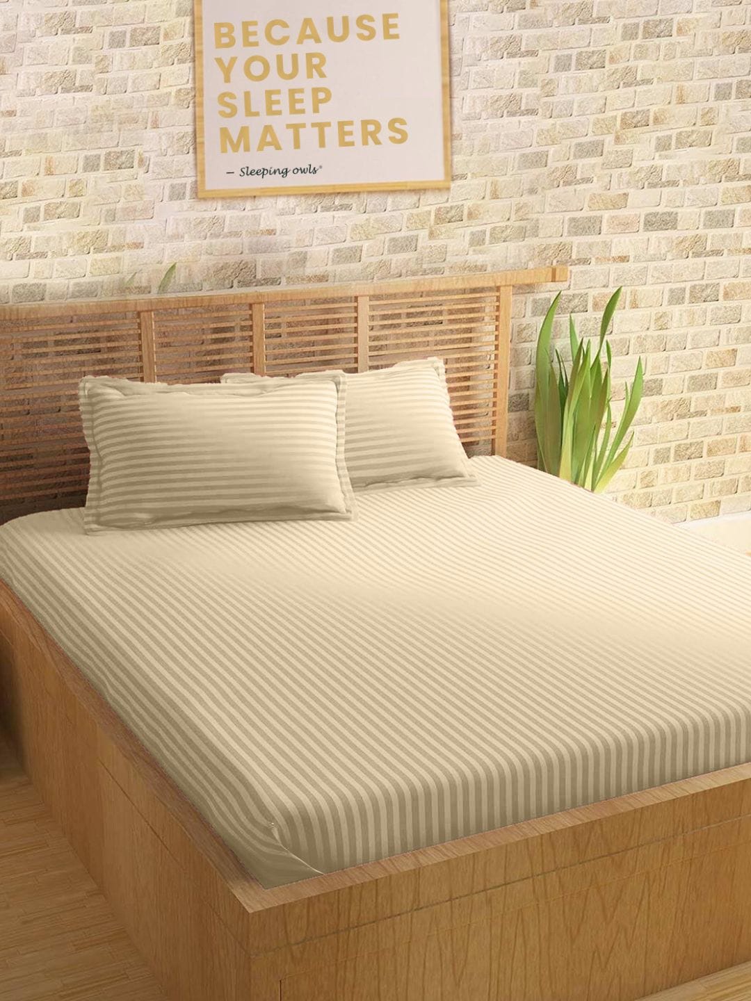 

Sleeping Owls- because your sleep matters Unisex Beige Bedsheets