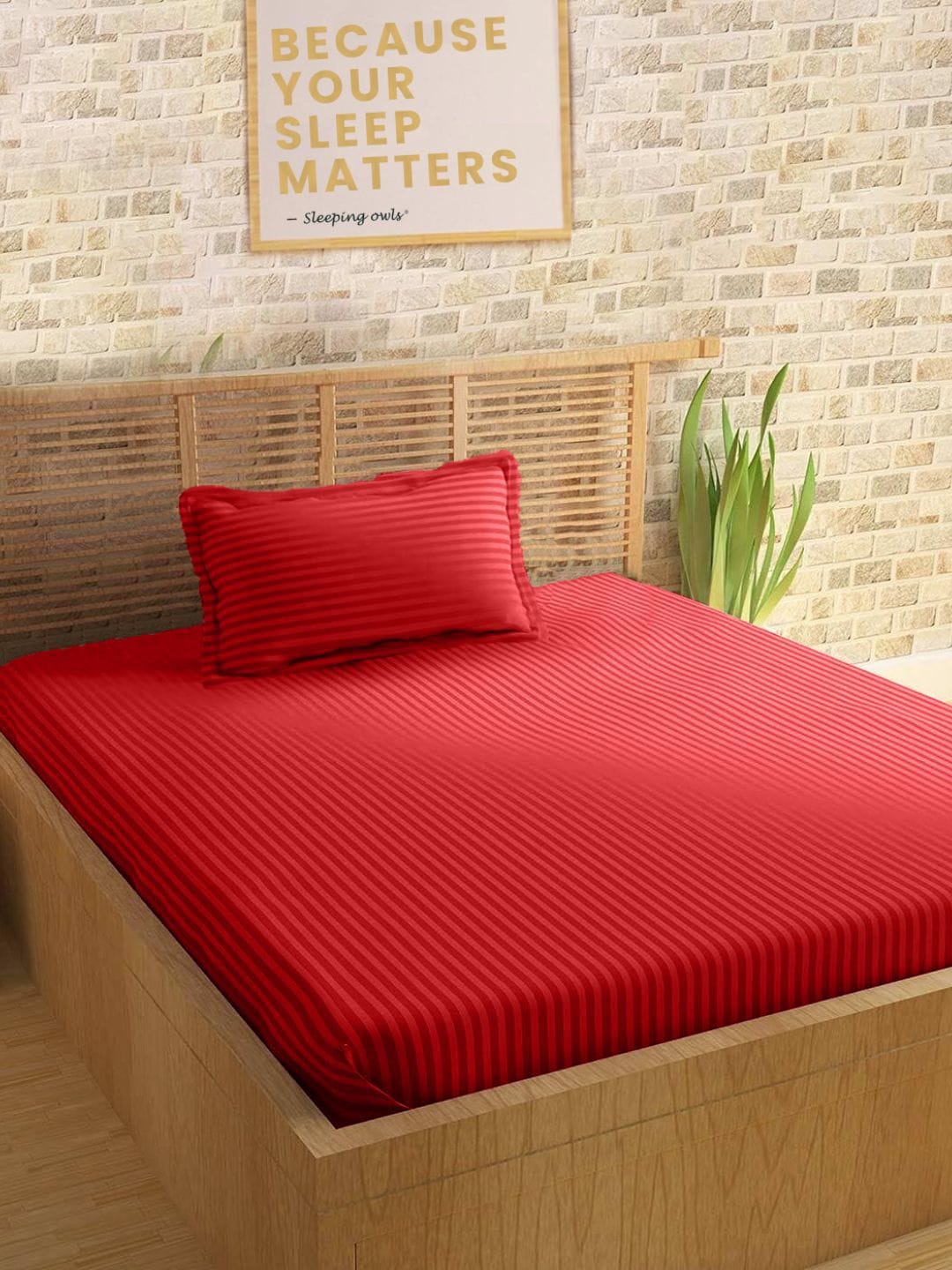 

Sleeping Owls- because your sleep matters Unisex Red Bedsheets