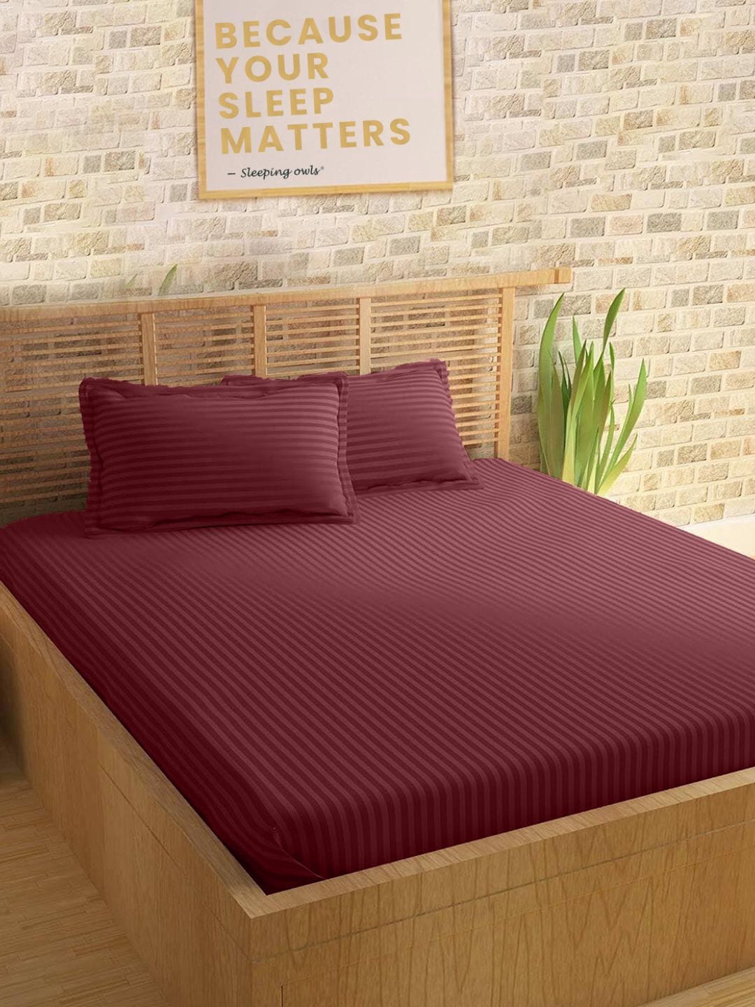 

Sleeping Owls- because your sleep matters Unisex Burgundy Bedsheets