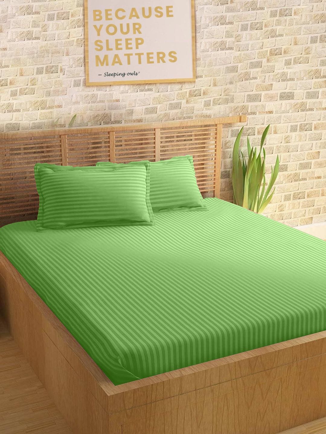 

Sleeping Owls- because your sleep matters Unisex Green Bedsheets