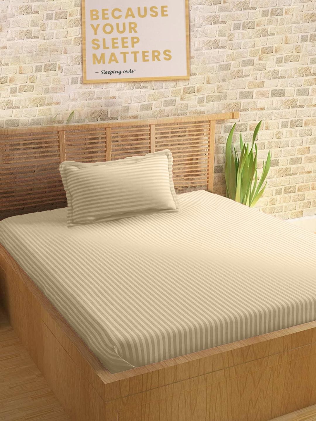 

Sleeping Owls- because your sleep matters Unisex Beige Bedsheets