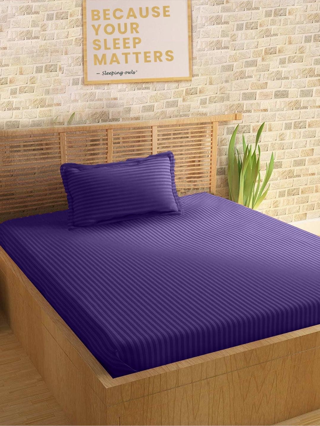 

Sleeping Owls- because your sleep matters Unisex Purple Bedsheets