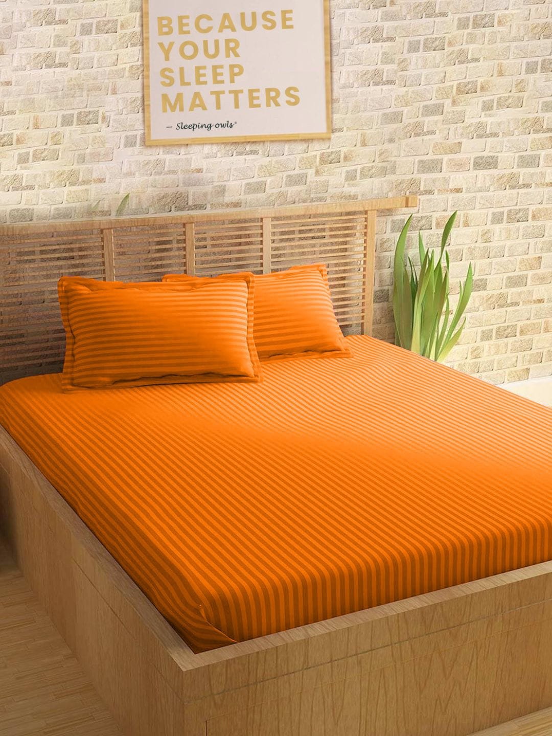 

Sleeping Owls- because your sleep matters Unisex Orange Bedsheets