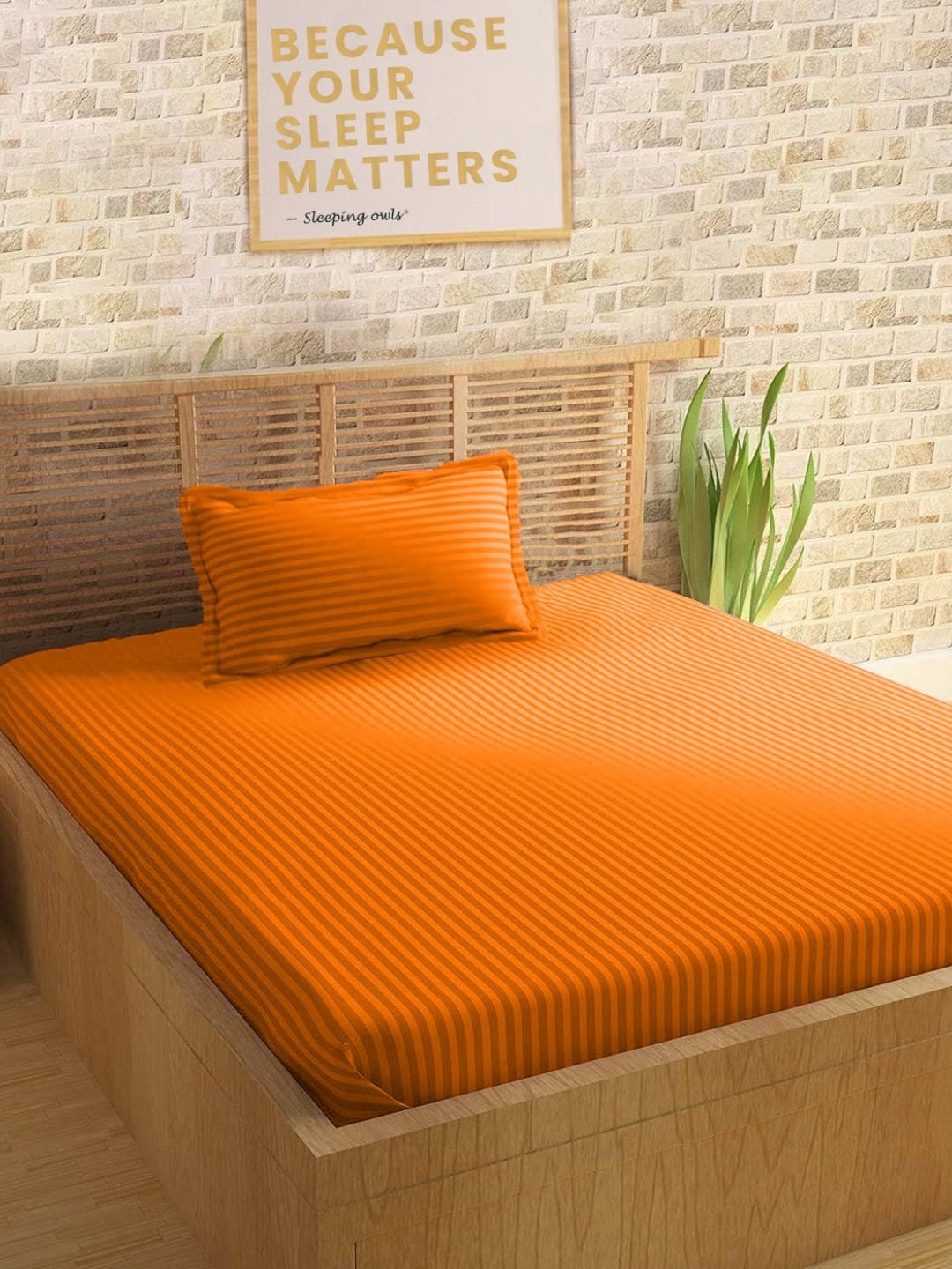 

Sleeping Owls- because your sleep matters Unisex Orange Bedsheets