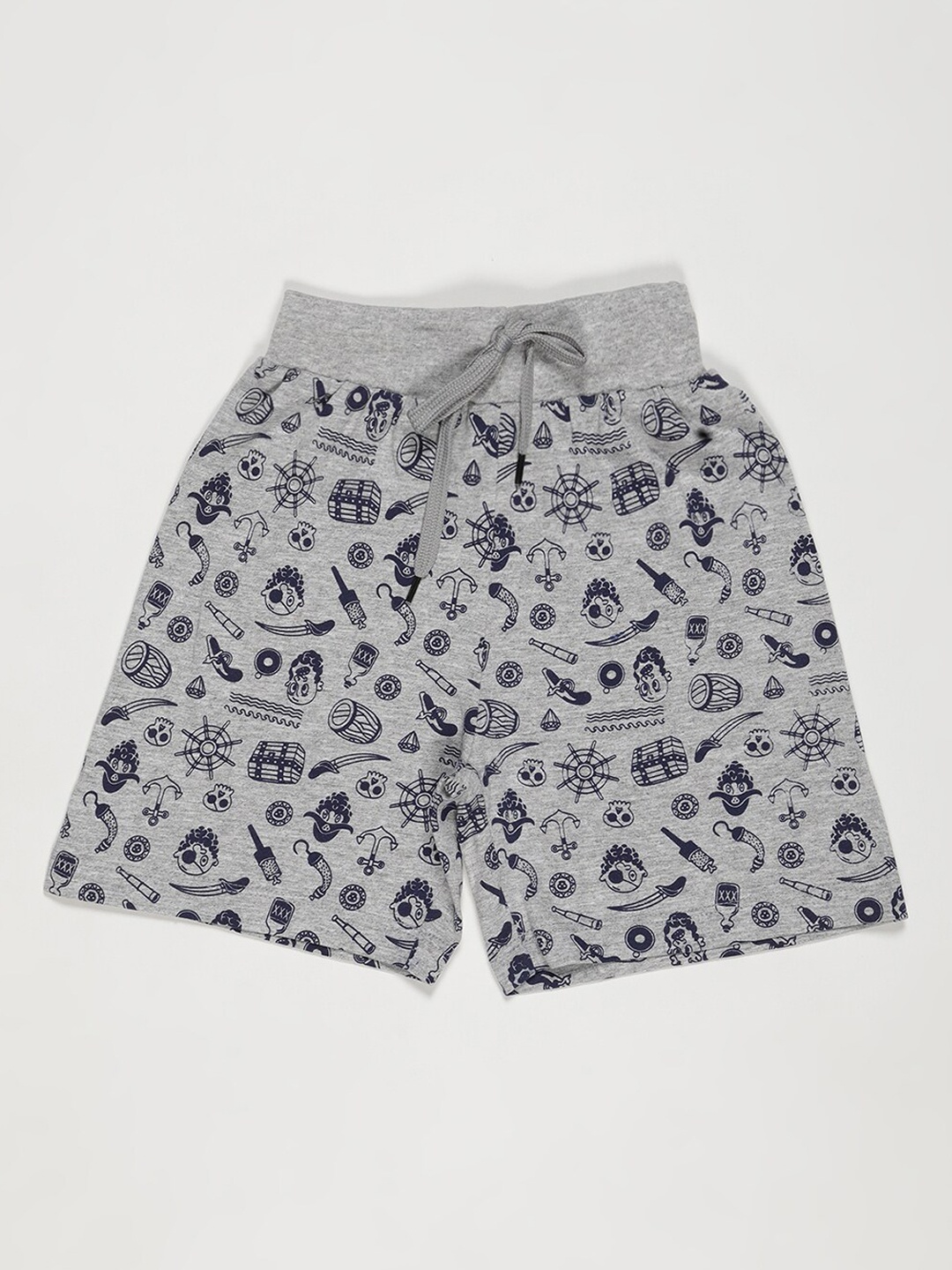 

V2 Value & Variety Boys Grey Melange Printed Shorts