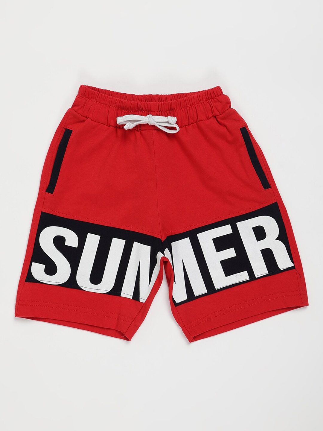 

V2 Value & Variety Boys Red Typography Printed Shorts