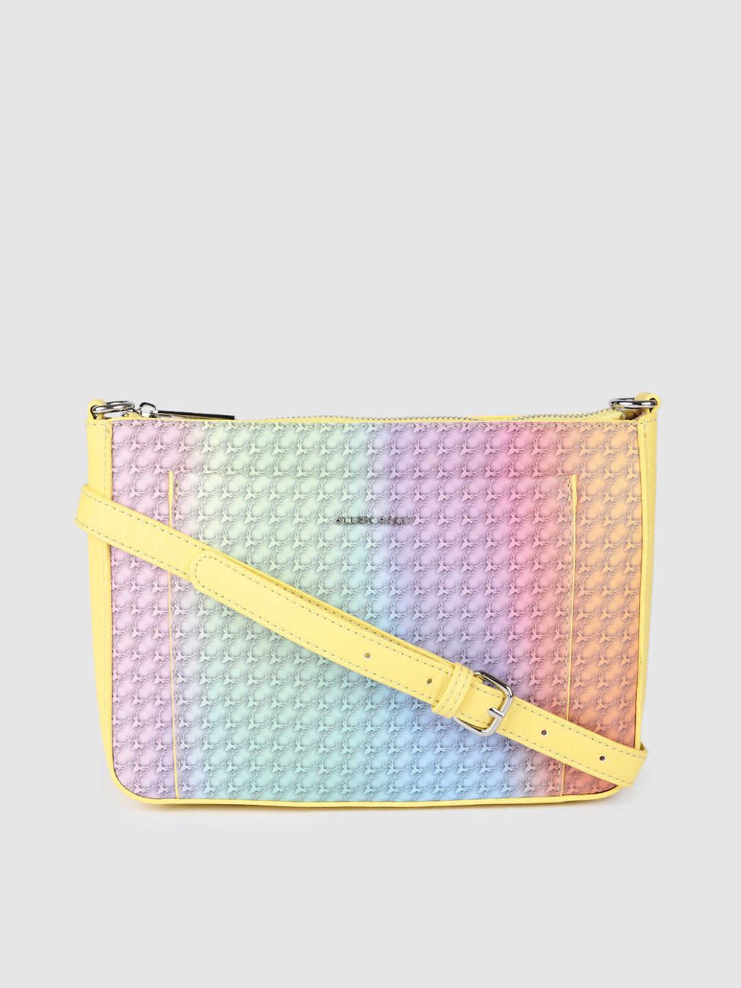 

Allen Solly Multicoloured Geometric Printed Structured Sling Bag, Multi