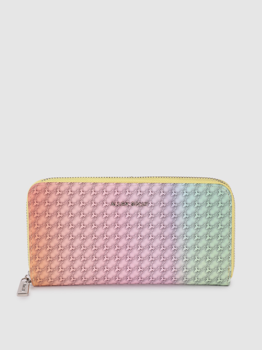 

Allen Solly Women Multicoloured Brand Logo Printed Zip Around Wallet, Multi