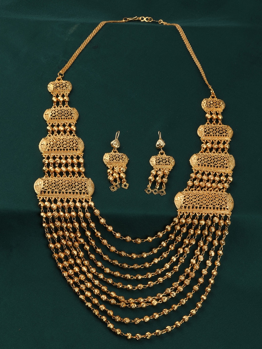 

Silver Shine Gold-Plated Multistranded Jewellery Set