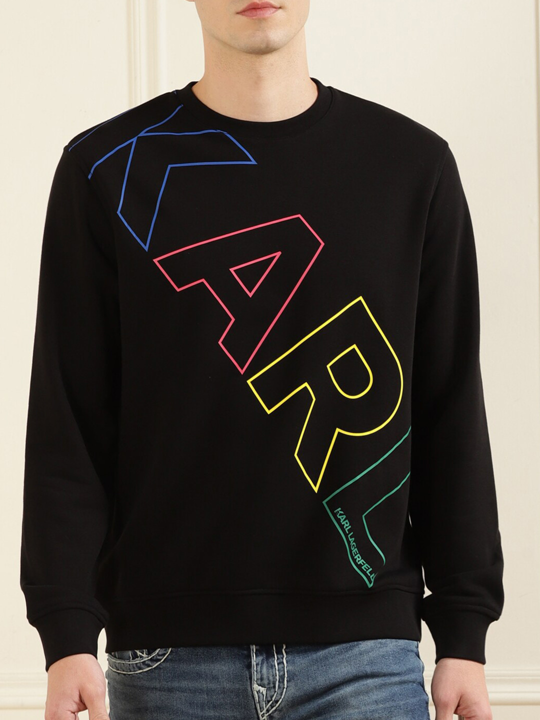 

Karl Lagerfeld Men Black Printed Sweatshirt