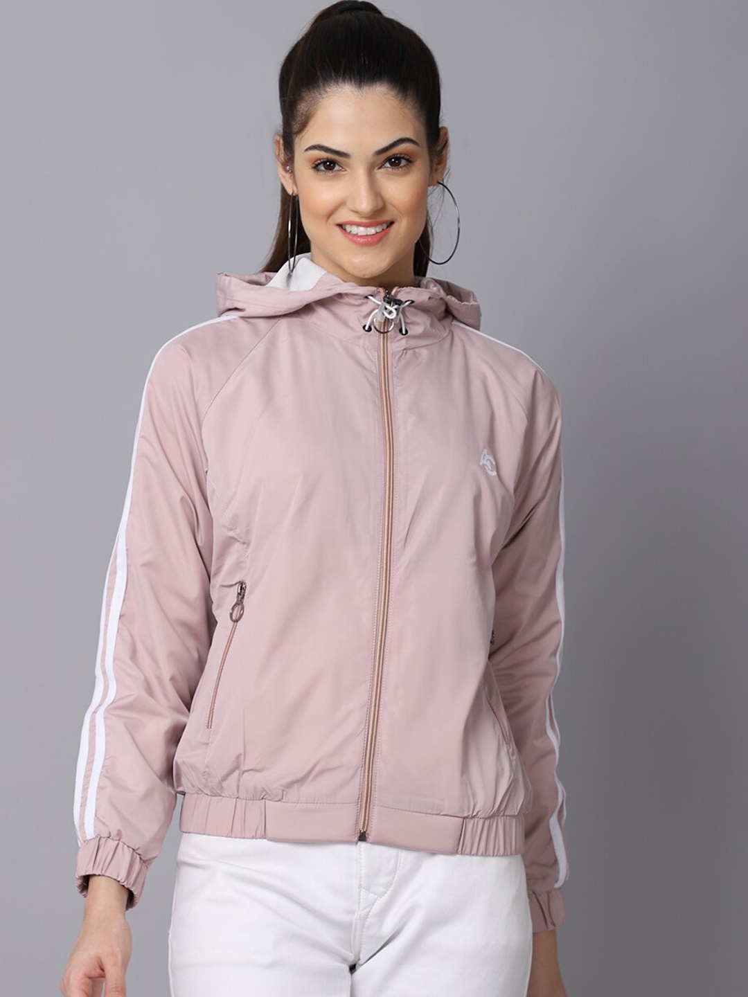 

ANTI CULTURE Women Pink Colourblocked Windcheater Outdoor Sporty Jacket